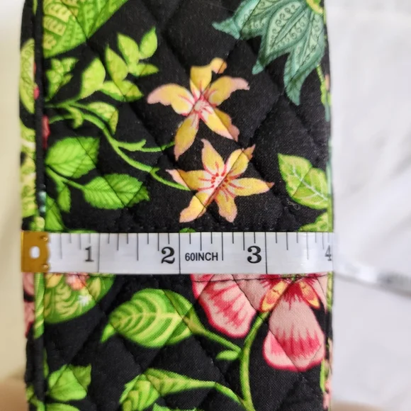 Vera bradley purse green floral on black - Picture 7 of 13